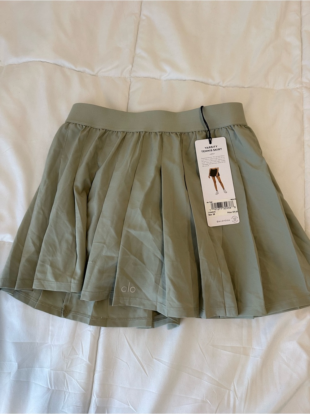 ALO Yoga Pleated Skater Skirt in Sage Green